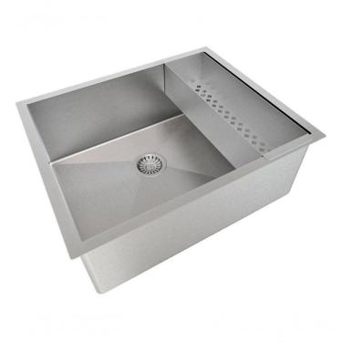 Imagem de Pia Cuba Quadrada Com Escorredor Aço Inox 50X40 P/ Cozinha