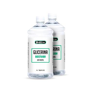 Imagem de Kit 2Und Glicerina 100% Vegetal Bi-destilada Usp Vegano Para Fabricação Maquiagens Perfumes Cosméticos Hidratantes Bebidas Doces Geleias Fumos Cigarros Produtos Limpeza 1 Litro