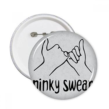 Imagem de Black Pinky Jwear personalizado Gesto Pinos Redondo Emblema Decoração de Roupas 5 peças Presente