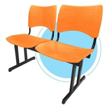 Imagem de Cadeira Iso Longarina Polipropileno 2 Lugares Colorida - Mak Decor