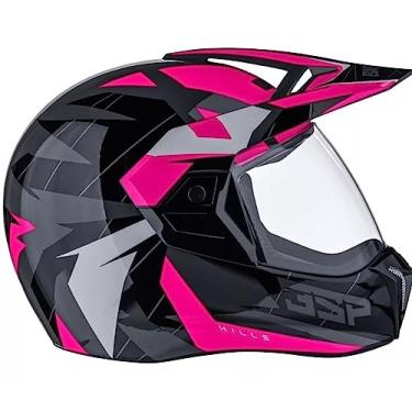 Imagem de Capacete Moto Bieffe 3 Sport Hills Preto Pink Brilhante (58)