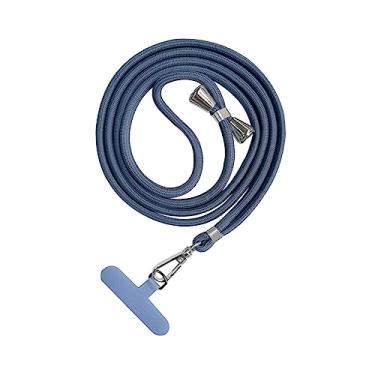 Imagem de Bothyi Cordão para telefone Alça de segurança antiperda tiracolo transversal universal Sistema de de segurança Alça de pescoço para ciclismo Escalada ao, cinza azul