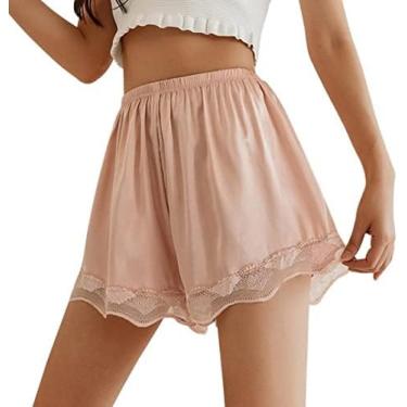 Imagem de Calças De Segurança Femininas Pacote Com 2 Saias Curtas Femininas Calças Curtas De Segurança Bainha Boxer Solta Feminina Fora De Uso Shorts,Rosa 2 Unidades,M,YUYANAIAI