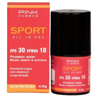 Imagem de Blush C Protetor Solar Fps30, Pink Cheeks, Multifuncional Olhos Boca Resistente Suor Cor Peach 4,5g