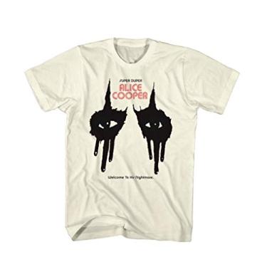 Imagem de ALICE COOPER Camiseta masculina rock clássica vintage, Bege, XG
