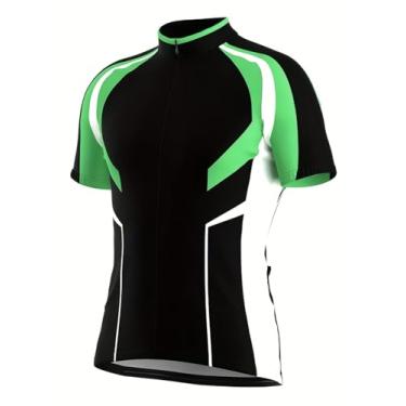 Imagem de Camiseta masculina Downhill Jersey Mountain Bike Ciclismo Proteção Solar Corrida Zíper Completo Secagem Rápida com 3 Bolsos Traseiros, 0058, M