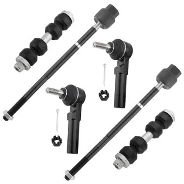 Imagem de YMAUGP Kit de 6 peças de terminais de direção interna externa e barra oscilante frontal ES3173 EV324 K7305 para Dodge Neon 1995-1998, elos de extremidade de barra estabilizadora e terminais de direção