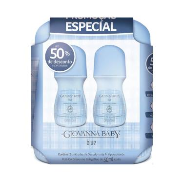 Imagem de Giovanna Baby Kit Desodorante Roll On Blue Com 2 Unidades 50Ml