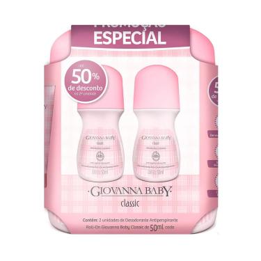 Imagem de Giovanna Baby Kit Desodorante Roll On Classic Com 2 Unidades 50Ml