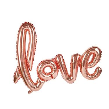 Imagem de Rose Gold Love Shape Foil Helium Balloon for Wedding Bridal Shower Anniversary - Eye-catching Decorations for Romc Celebrations and Special Events