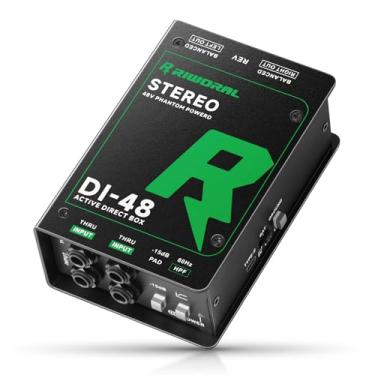 Imagem de Caixa direta com duas entradas estéreo de 1/10.2 cm de alta impedância Di Boxes Suporte para instrumentos de guitarra/baixo Premium Direct Injection Active Di Box para saídas Thru e XLR