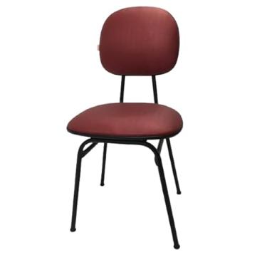 Imagem de Cadeira Secretária Pé Palito Fixa tecido curvim (Bordô)
