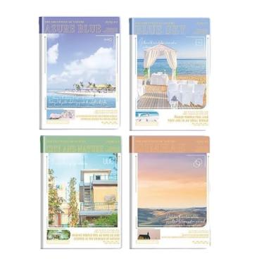 Imagem de Joucien Conjunto de 4 livros - Caderno de borracha para estudantes, caderno de escritório espesso, caderno de estudante - País das Maravilhas na Terra (A5/56 Fotos)