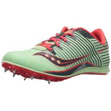 Imagem de Saucony Sapato feminino unissex Vendetta 2 Track and Field, Verde/vermelho, 10