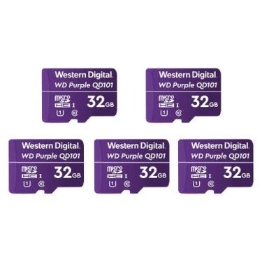 Imagem de  Cartão de Memória Micro-SD P/ Segurança 32GB - 5 Unidades - Western D