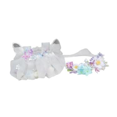 Imagem de TTETTZ Vestido de Boneca de Fada, Acessório de Roupa Feito à Mão, Roupas Casuais, Roupas de Boneca Fofas para Boneca de Pelúcia de Pato de 15 Cm, Presentes D, Tipo de faixa de cabeça roxa