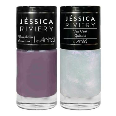 Imagem de Kit Esmalte Novelinha coreana + Top Coat Galáxia Coleção Jéssica Rivie