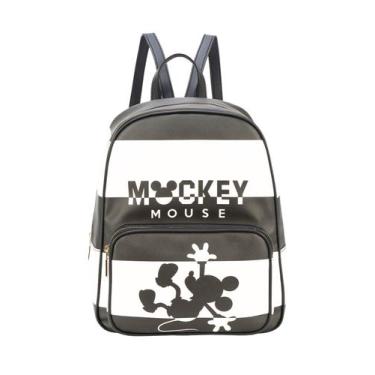 Imagem de  Bolsa Mochila Mickey Mouse Preta E Branca Original BMK78594