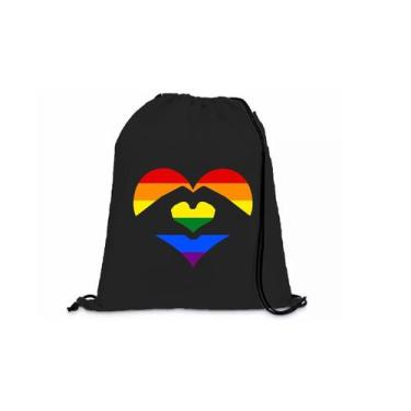 Imagem de Mochila Saco Personalizada Esporte Linha LGBT Coração - Deluzz