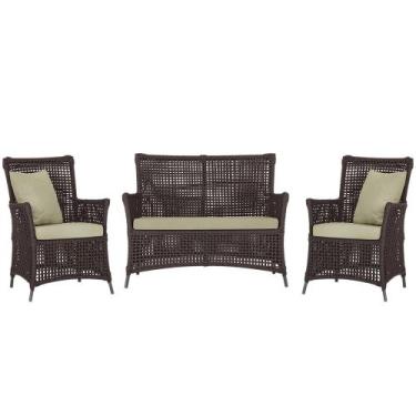 Imagem de Jogo Sofá e 2 Poltronas de Área Igapó Alumínio Pintura Preta Corda Náu