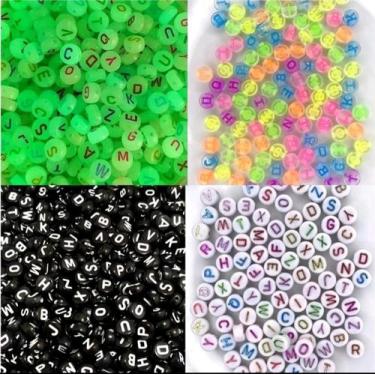 Imagem de Kit Miçanga Infantil Letras Do Alfabeto 4 Tipos 1000un - Cantinho das 