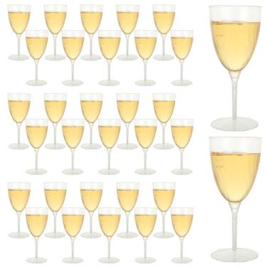 Imagem de WOPPLXY 32 peças de taças de champanhe de plástico de 227 g, taças de champanhe de plástico rígido descartáveis, taças de vinho descartáveis transparentes para casa, vida diária, festa, aniversário,