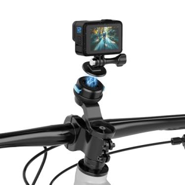 Imagem de SUREWO Suporte magnético para haste frontal de liberação rápida, suporte de haste de guidão de bicicleta compatível com GoPro Hero 13/12/11/10/9/8/7/6/5 preto, DJI Osmo Action 5 pro/4/3 e mais