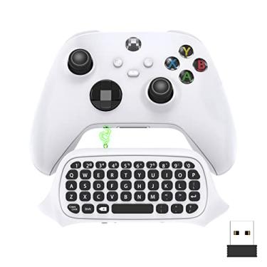 Imagem de Teclado com controle para Xbox Series X/S, sem fio, 2,4 G, ergonômico, USB, gamepad, QWERTY Chatpad com áudio e fone de ouvido para chat ao vivo, compatível com Xbox Series S/Series X/One/One S