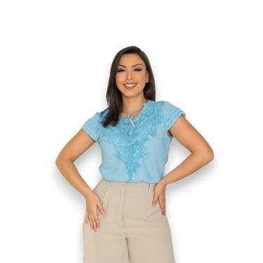 Imagem de Blusa Moda Evangélica Plus Size Congresso Renda SKU:B104 - R.S MODAS, 