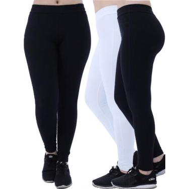 Imagem de Kit 3 Calças Legging Grossa Feminina 2 PRETA 1 BRANCA - ANISTIA, M