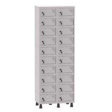 Imagem de Armário Porta Objetos de Aço 2 Vãos 20 Portas Fechadura Pandin 1,90 m 