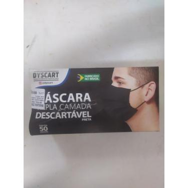 Imagem de Máscara Tripla Camada Descartável Preta Dyscart 50 unidades
