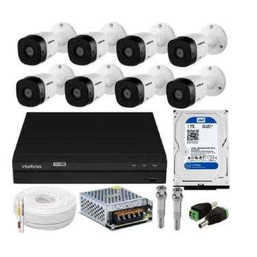 Imagem de Kit 8 Câmeras Intelbras Full Hd 1220b Dvr 8 Canais C/ Hd 500gb