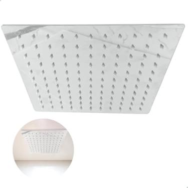 Imagem de Dona D Cor, Ducha Chuveiro Quadrado De Teto Inox Polido 25x25 Com Niple Ducha Slim Cascata a Gas Solar 25cm Moderno Aço Inox 201 Ban