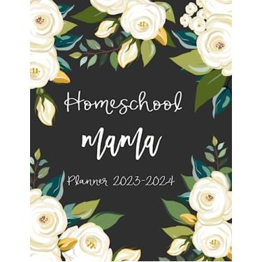 Imagem de Homeschool Planner 2023-2024: Weekly & Monthly Mama Lesson Record Book White flower Cover