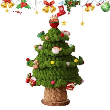 Imagem de Árvore de Natal de mesa,Árvore de Natal de mesa | Árvore de Natal pequena de cone de malha | Enfeites coloridos decorativos de árvore de Natal de mesa de 26 cm/10 polegadas para lembrancinhas de festa