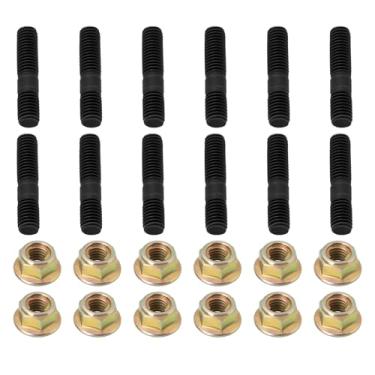 Imagem de SG Store 12 peças de pinos de coletor de escape M8 com porcas Comprimento do kit 39 mm Rosca M8x1,25 Adequado para reparo de sistema de exaustão de carro porcas