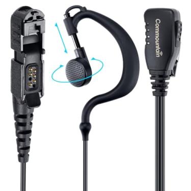 Imagem de commountain Fone de ouvido XPR 3500e XPR 3300e com microfone compatível com rádios Motorola XPR3300e XPR3500e XPR3300 XPR3500, fone de ouvido em forma de G com microfone PTT, serve para orelha