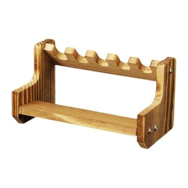Imagem de TTETTZ Modelo de arma de madeira rack mini suporte de exibição de arma decorativa cinco slots multi-grade suporte de pistola para gabinete desktop