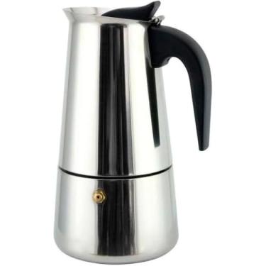 Imagem de Cafeteira Italiana em Aço Inox, 300 ml, 6 Xícaras, Prata e Preto