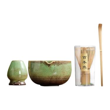 Imagem de Bothyi Matcha Set Cerimony Matcha Whisk, Sturdy e Japanese Ferramentas de chá para amantes de chá Japanese Tea Set Matcha, 4 Peças Verdes