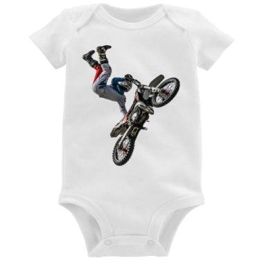 Imagem de Body Bebê Motocross Freestyle Trick - Foca na Moda, Branco, G