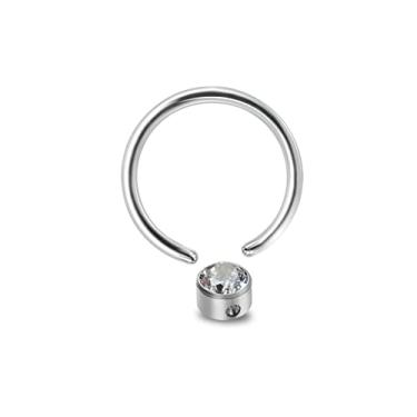 Imagem de ZYTAIJEW 1 pç/2 peças hipoalergênico 16G 8 mm/10 mm G23 anel de contas cativo de titânio redondo opala sintética/anel de nariz CZ colorido anel de septo hélice torre lóbulo tragus joia de piercing