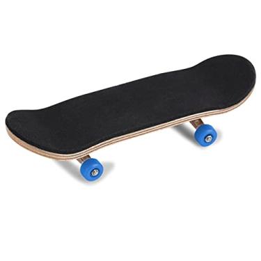 Imagem de Skate de dedo, skate de dedo de liga com caixa, skate de dedo de madeira para adultos e crianças brinquedo de dedo (Dark Blue)