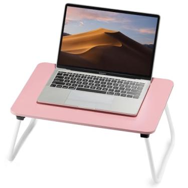 Imagem de FISYOD Mesa de colo dobrável, mesa para laptop, mesa de colo portátil, mesa de cama, suporte para laptop, leve e mini mesa para cama café da manhã/desenho/escrita - rosa