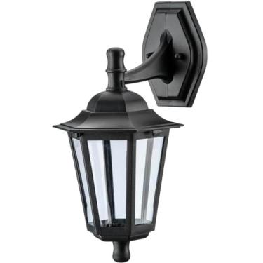 Imagem de Kit 12 Arandelas de Parede Luminárias Externas Preta Clássica Colonial Lâmpada E27 Dital