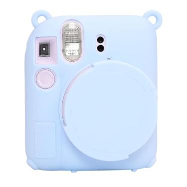 Imagem de AEXUTDA Capa para câmera Instax Mini12, capa de silicone para câmera Mini12, antiarranhões, ajuste fino, pele macia, acessórios Mini12 com capa de lente removível, azul claro