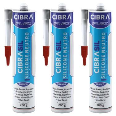 Imagem de Kit 3 Silicone Cibrasil Neutro Pia Box Azulejo Granito Cerâmica Janela