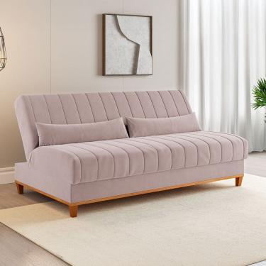 Imagem de Sofá Cama 3 Lugares Reclinável Tequila Rosa - Viero Móveis