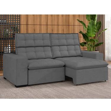 Imagem de Sofá 4 Lugares Retrátil e Reclinável 250 Cm Ac232 Lugano Grafite